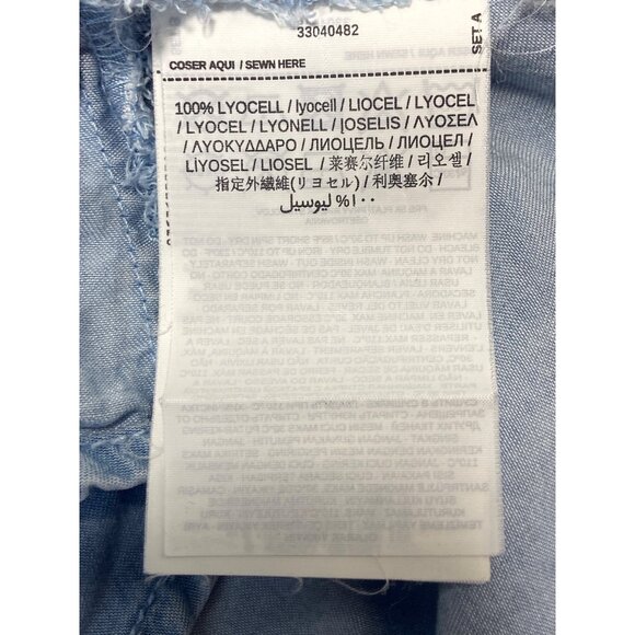 Mango Denim Women's Blue Frill Denim Style Sun Dress Sz XS - Picture 7 of 8